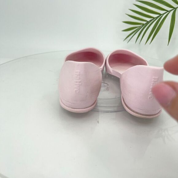 Native Women's Audrey Flat Size 7 D'Orsay Slip On Shoe Pink Rubber Beach Pool - Picture 10 of 15